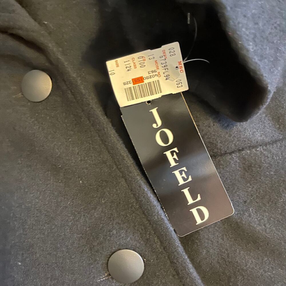 JOFELD NWT  Y2K Women's Double Breasted Coat Leather Padded Shoulders Size 10 - Picture 4 of 12